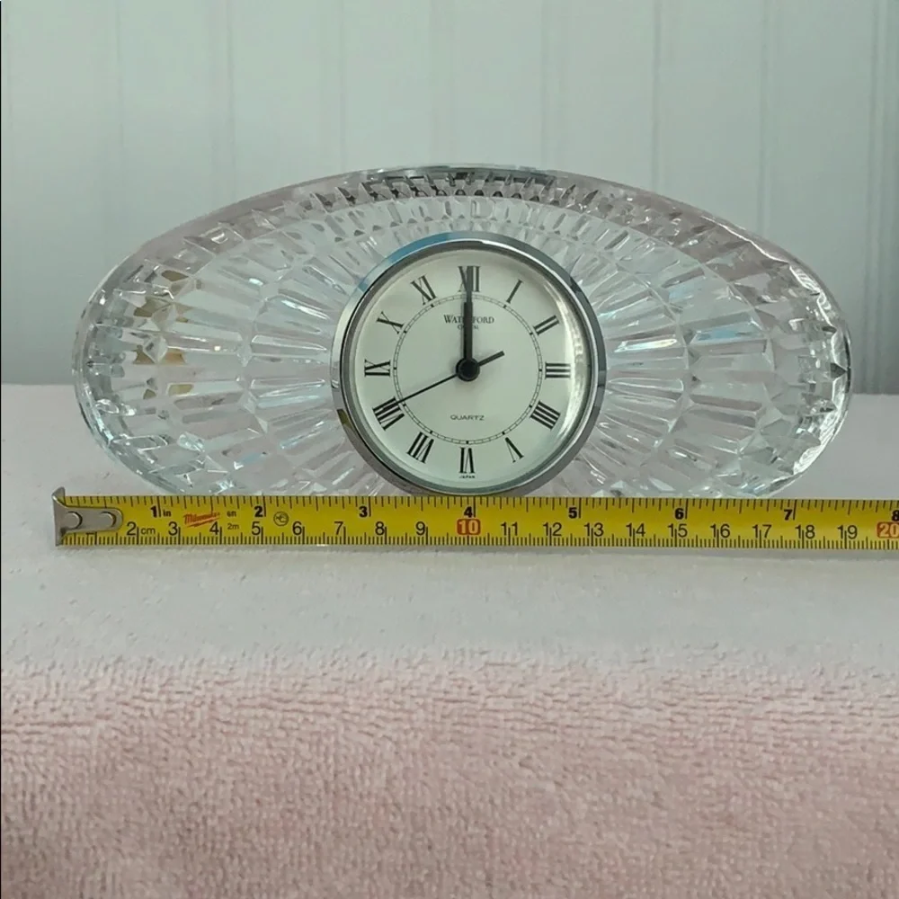 Waterford Crystal Oval Desk Clock Mantel Clock Quartz Roman Numeral Ireland